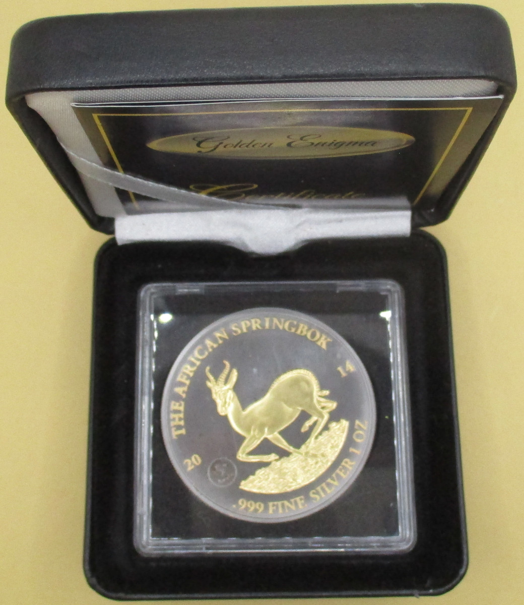 Zdjęcie do Golden Enigma The African Springbok 1000 franków CFA pokryta rutenem