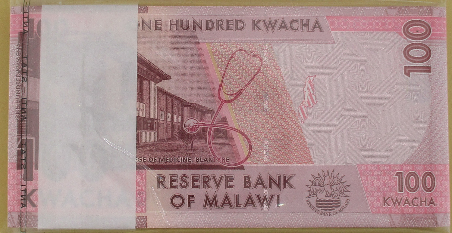 Zdjęcie do PACZKA bankowa (100szt) obiegowy 100 kwacha