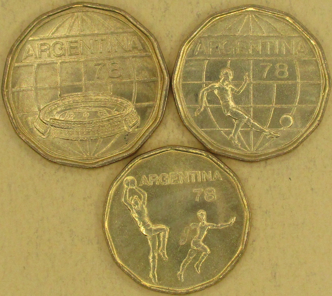 Zdjęcie do Piłka Nożna Mistrzostwa Świata Argentyna 1978 zestaw 3 monet