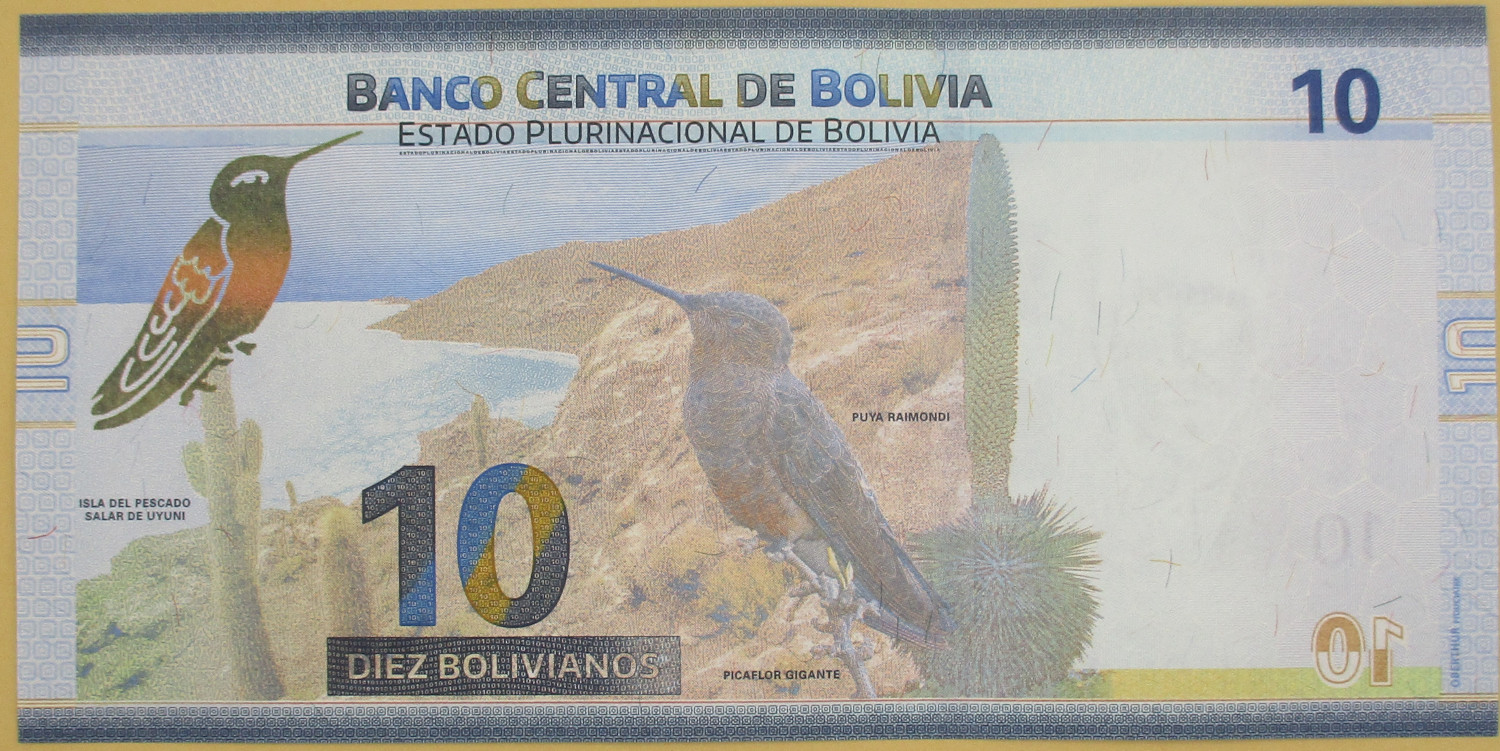 Zdjęcie do Banknot obiegowy 10 bolivianos
