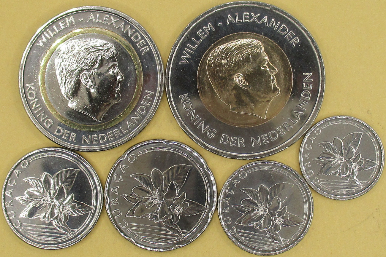 Zdjęcie do Zestaw 6 monet Curacao 1 cent do 1 gulden bez 50 centów