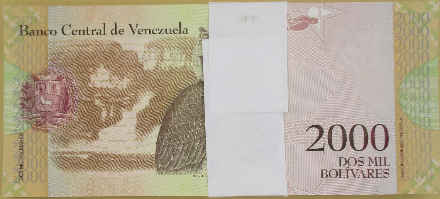 Zdjęcie do PACZKA bankowa (100szt) obiegowy 2000 bolivares