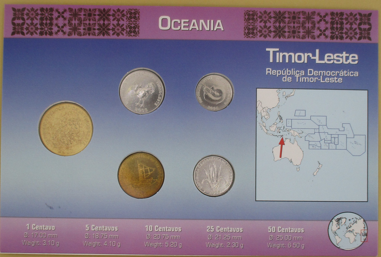 Zdjęcie do Zestaw 5 monet w holderze 1 do 50 centavos 2003 do 2006