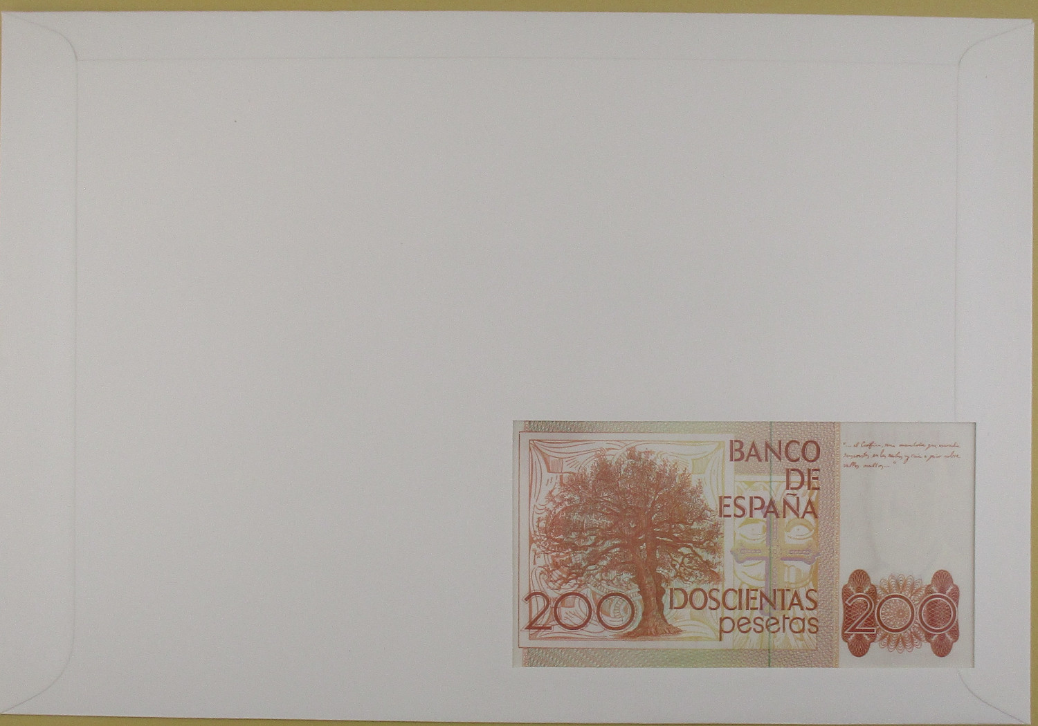 Zdjęcie do List numizmatyczny banknot 200 peset pesetas seria E
