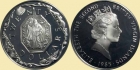 BRYTYJSKIE WYSPY DZIEWICZE 1985 Mosiężny medalik religijny 20 dolarów 