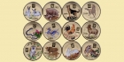 KOREA PÓŁNOCNA Chiński zodiak - zestaw 12 monet z lat 2005-2010 