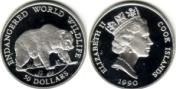 WYSPY COOKA 1990 Niedźwiedź Grizzly 50 dolarów 