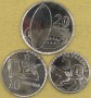 zestaw 3 monet 5 do 20 pesewas