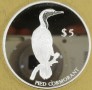 NOWA ZELANDIA 2000 Kormoran srokaty Phalacrocorax varius 5 dolarów wersja srebrna lustrzana 