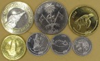 Zestaw 7 monet obiegowych z bimetalem różne roczniki