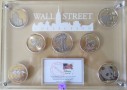 USA 2018 Wall Street Collection zestaw 7 monet 1oz Ag złocone i platynowane 