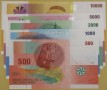 Zestaw 5 banknotów 500 1000 2000 5000 10000 franków