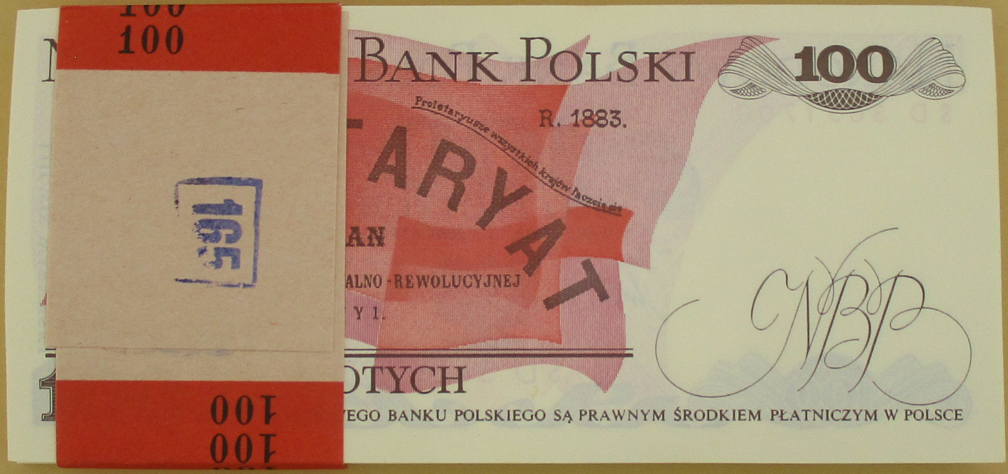 Zdjęcie do PACZKA BANKOWA (100sz) 100 zł Ludwik Waryński seria SD