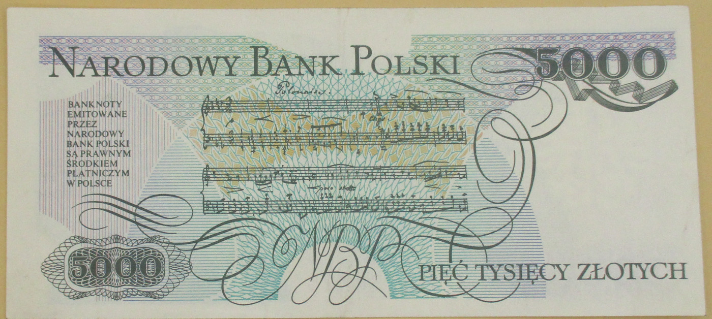 Zdjęcie do Fryderyk Chopin Szopen 5000 złotych seria CU