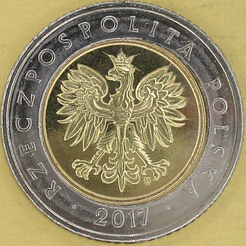 Zdjęcie do Obiegowe 5 złotych bimetal